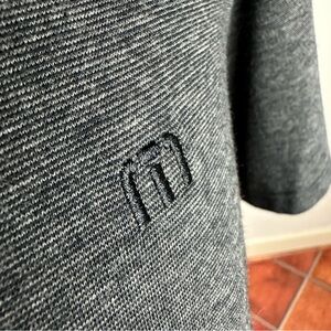 Travis Mathew Micro-Stripe Charcoal Polo Shirt